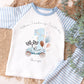 Boys personalised 1st birthday pyjamas, racing birthday theme, Blue car pyjamas, when I wake up I'll be.., boys birthday pyjamas