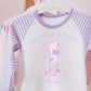 Girls personalised 1st birthday pyjamas, kids birthday eve, Lilac butterfly pyjamas, when I wake up I'll be one, two, three, four, five