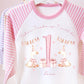Girls First Birthday Pyjamas, One Silly Goose Birthday PJs, First Birthday Outfit, Girls personalised birthday pyjamas, pink pyjamas