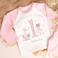 Girls First Birthday Pyjamas, ballerina Birthday PJs, First Birthday Outfit, Girls personalised birthday pyjamas,  when I wake up pjs