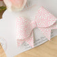White and Pink polka dot bow, Hair Bows, Hair clips, Girls white and pink Polka dot Bow, Baby bow, Baby Headband, Girls Headband