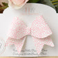 White and Pink polka dot bow, Hair Bows, Hair clips, Girls white and pink Polka dot Bow, Baby bow, Baby Headband, Girls Headband
