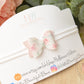 Pink and White Floral baby girls headband, soft headband, girls headband