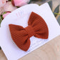 Autumn rust bullet fabric hair bow, hair bows, girls hair clip, autumn hair clips