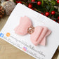 Beautiful baby pink felt hair bow, hair bow, Christmas hair bow, baby pink girls headband, baby headband, girls hair bows