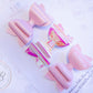 The Pretty in Pink set , hair bow, hair bows, hair clips. girls bows, girl gifts, gils headbands