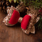 Christmas hair bows, girls hair bows, hair clips, baby headbands, red and gold hair bow, red glitter hair bow, hair clip, hair bow,