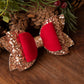 Christmas hair bows, girls hair bows, hair clips, baby headbands, red and gold hair bow, red glitter hair bow, hair clip, hair bow,