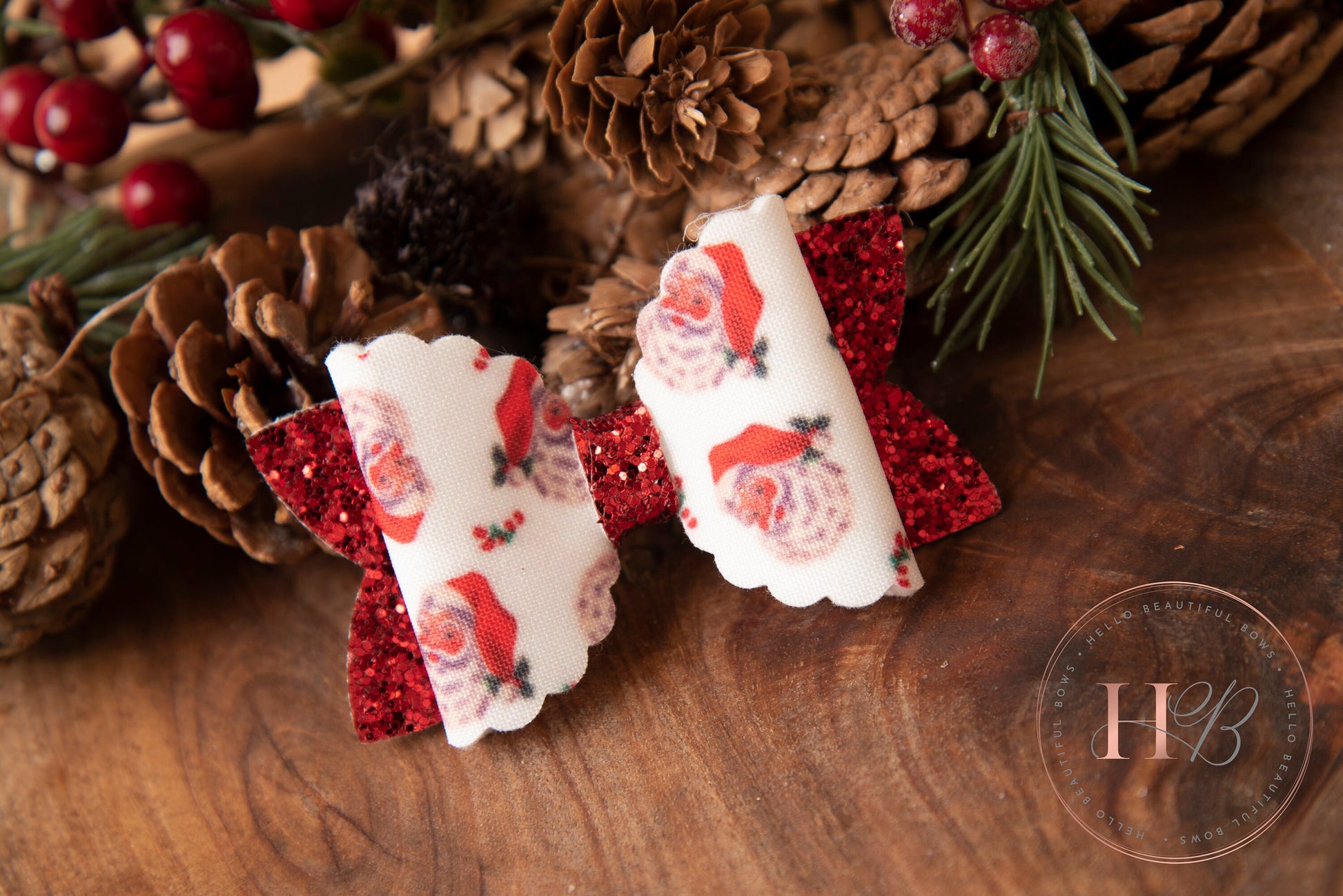 Christmas hair bows, girls hair bows, hair clips, baby headbands, Santa hair bow, christmas hair bows, hair clip, hair bows.