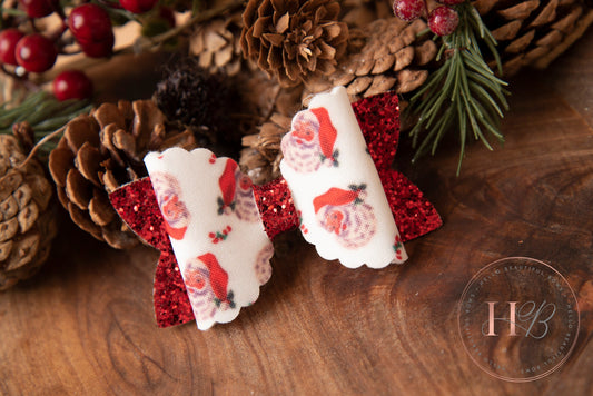 Christmas hair bows, girls hair bows, hair clips, baby headbands, Santa hair bow, christmas hair bows, hair clip, hair bows.