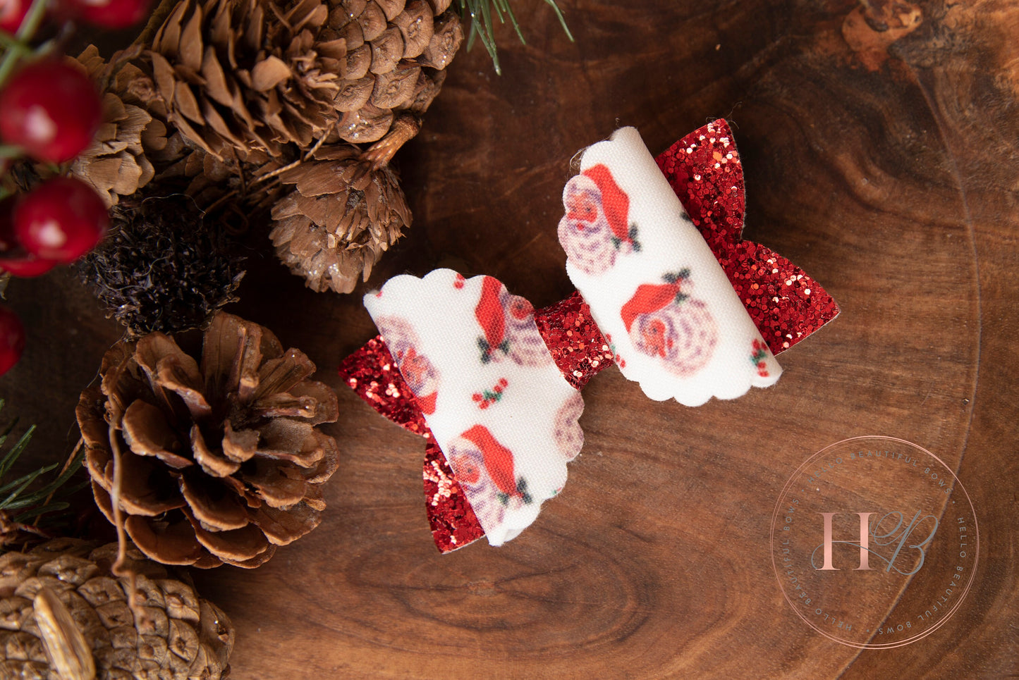 Christmas hair bows, girls hair bows, hair clips, baby headbands, Santa hair bow, christmas hair bows, hair clip, hair bows.