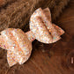 Autumn hair bows, girls hair bows, hair clips, baby headbands, peach glitter hair bow, hair clip, hair bow