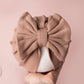 Baby turban, baby hat, baby accessory, baby shower gift, beige turban, baby bow turban, autumn turban, ribbed turban