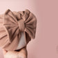 Baby turban, baby hat, baby accessory, baby shower gift, beige turban, baby bow turban, autumn turban, ribbed turban