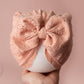 Baby turban, baby hat, baby accessory, baby shower gift, baby bow turban, summer turban, Brodrie peach Turban