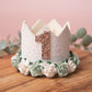 White birthday crown, 1st birthday crown, 2nd birthday crown, Cake smash crown, birthday crown, glitter birthday crown, first birthday girl,
