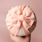 Baby turban, baby hat, baby accessory, baby shower gift, peach turban, baby bow turban, summer turban, ribbed turban, floral turban