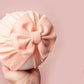 Baby turban, baby hat, baby accessory, baby shower gift, peach turban, baby bow turban, summer turban, ribbed turban, floral turban