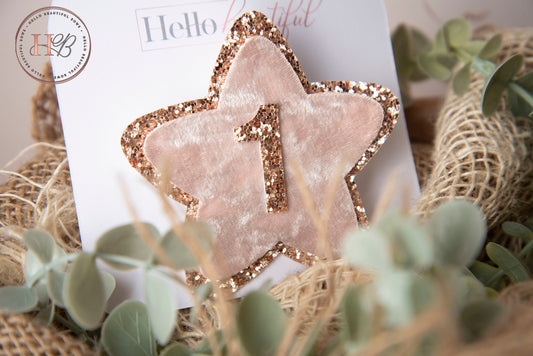 Rose gold Birthday Badge, glitter birthday badge, star birthday badge, 1st birthday, personalised birthday badge birthday decor