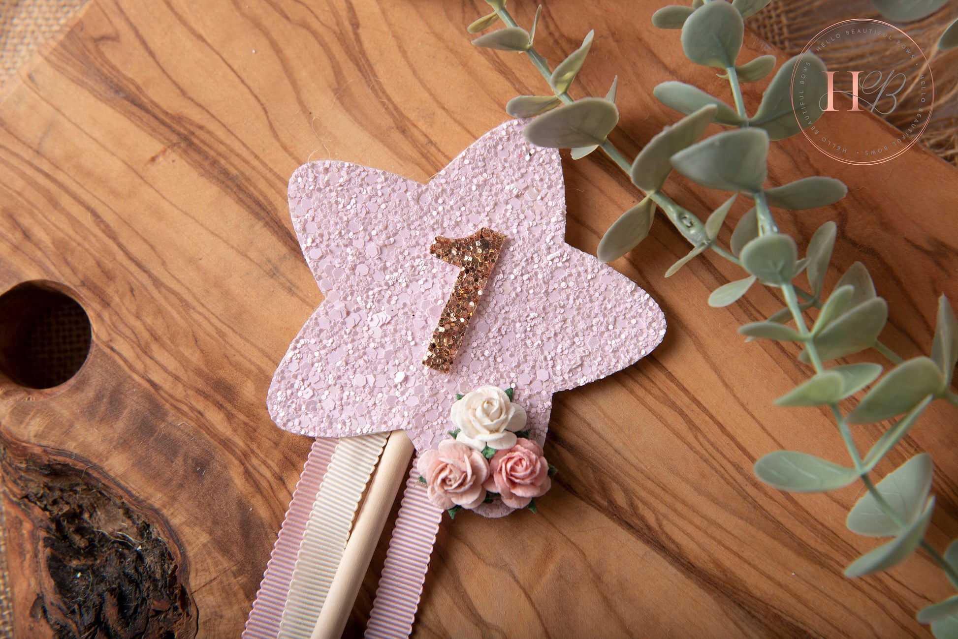 Birthday Wand, princess birthday wand, personalised wand, first birthday, cake smash prop, glitter wand, pink wand