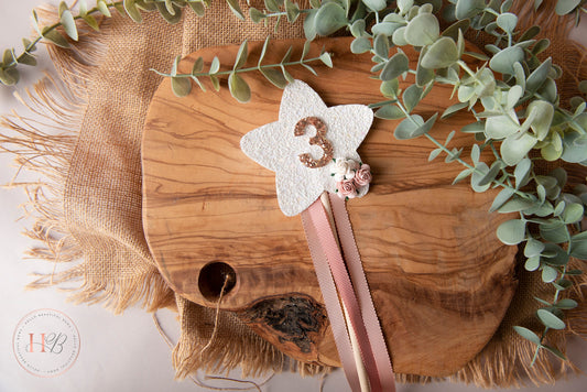 Birthday Wand, princess birthday wand, personalised wand, first birthday, cake smash prop, glitter wand, white wand