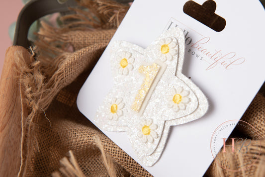 Girls Birthday Badge white glitter birthday badg star birthday badge, 1st birthday, personalised birthday badge birthday decor