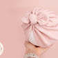 Baby turban, baby hat, baby accessory, baby shower gift, pink turban, bow turban, ribbed turban