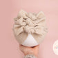 Baby turban, baby hat, baby accessory, baby shower gift, Beige turban, bow turban, ribbed turban