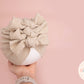 Baby turban, baby hat, baby accessory, baby shower gift, Beige turban, bow turban, ribbed turban