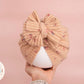 Baby turban, baby hat, baby accessory, baby shower gift, Beige turban, bow turban, ribbed turban