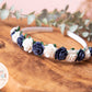 Girls flower Alice headband navy Christmas headband floral flower girl headband wedding decor